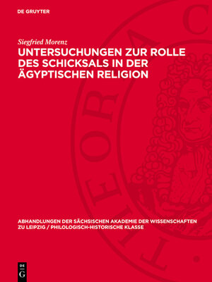 cover image of Untersuchungen zur Rolle des Schicksals in der ägyptischen Religion